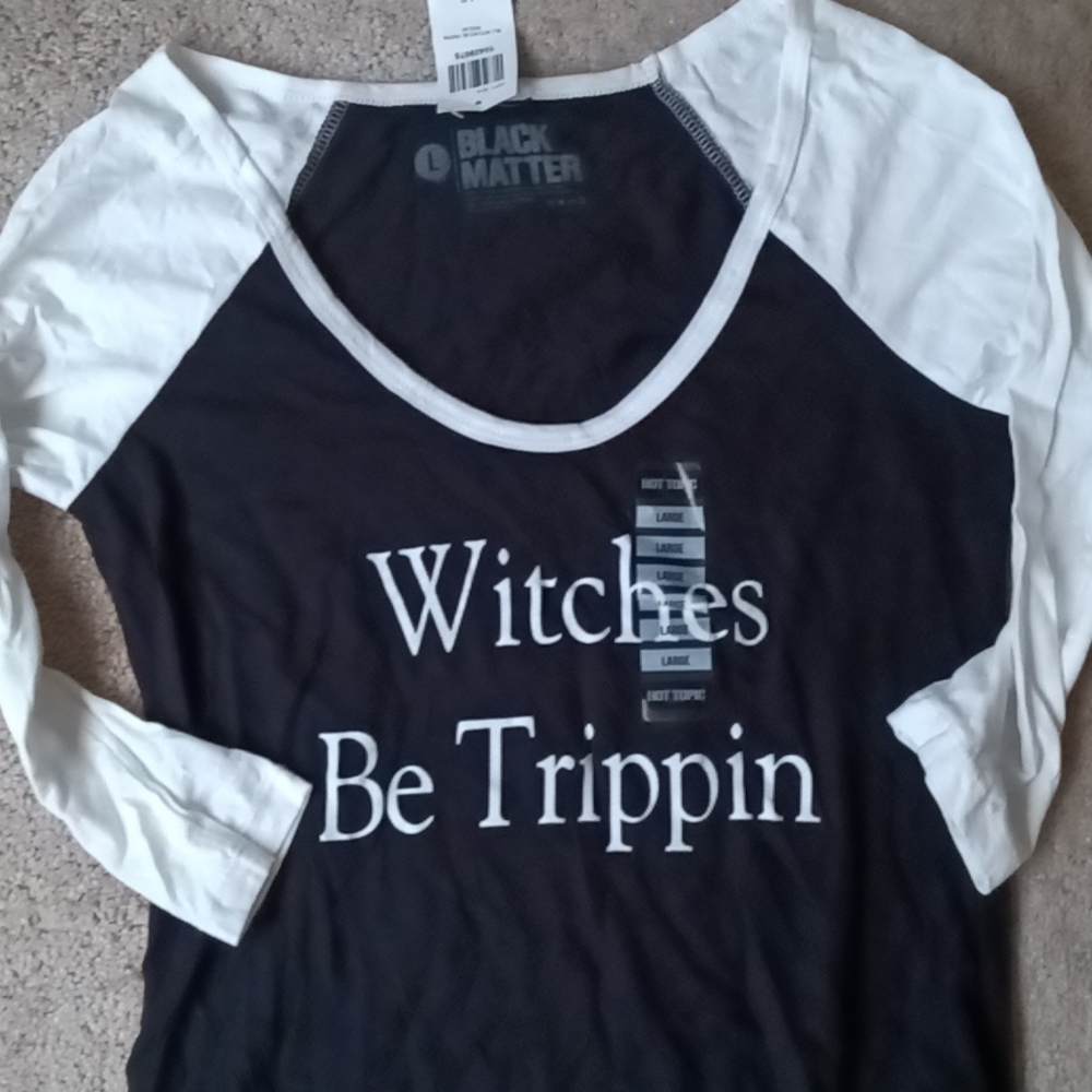 Brand New Halloween witch baseball tee